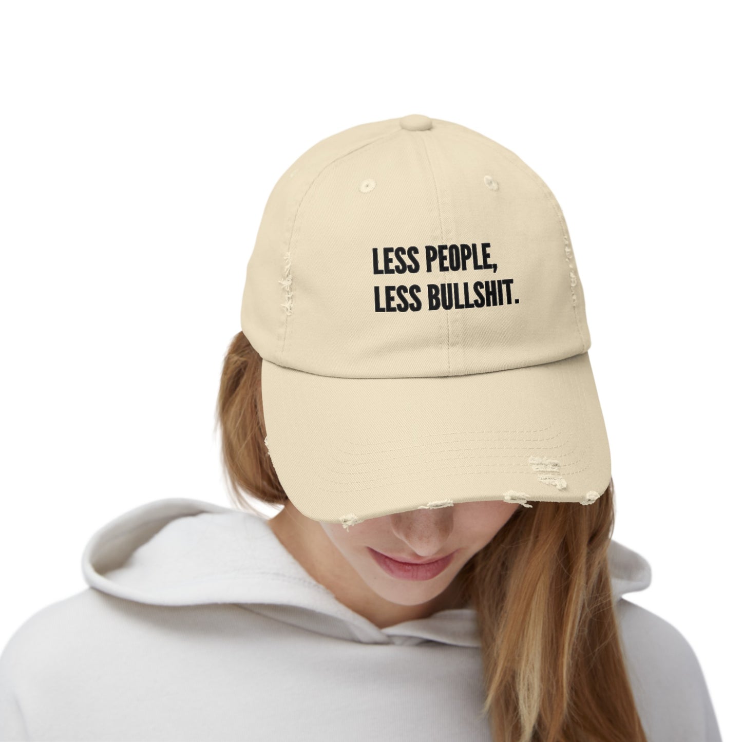 Less People Distressed Cap