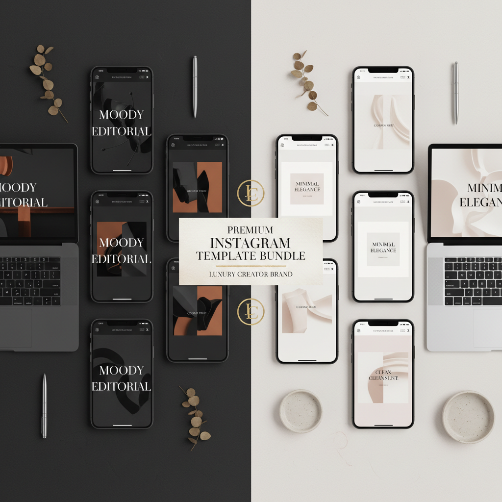 Dark and Light Aesthetic Instagram Templates Bundle